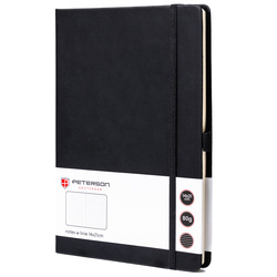 Schwarzes Notizbuch im Hardcover A5 Format liniert – Peterson