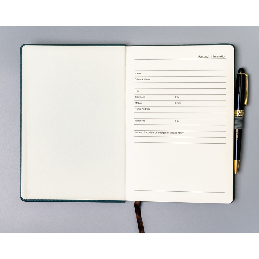 Grünes Notizbuch im Hardcover-Format A5, liniert, mit Stiftschlaufe – Peterson – Bild 5