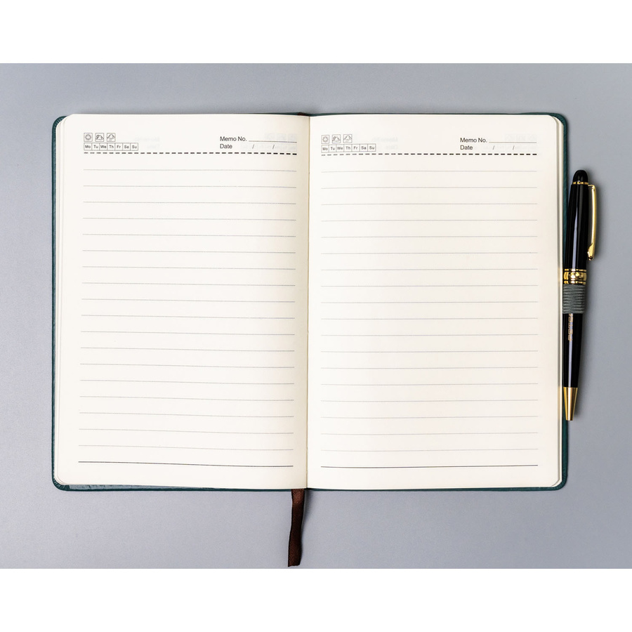 Grünes Notizbuch im Hardcover-Format A5, liniert, mit Stiftschlaufe – Peterson – Bild 6