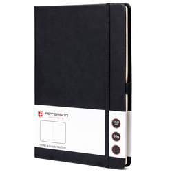 Schwarzes Notizbuch im Hardcover A5 Format mit Punktraster – Peterson