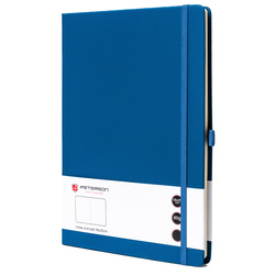 Blauer Notizblock im Hardcover im B5-Format mit gepunkteten Seiten – Peterson