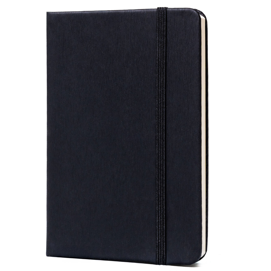 Schwarzes Notizbuch im A6-Format, liniert, mit Gummibandverschluss – Peterson – Bild 2