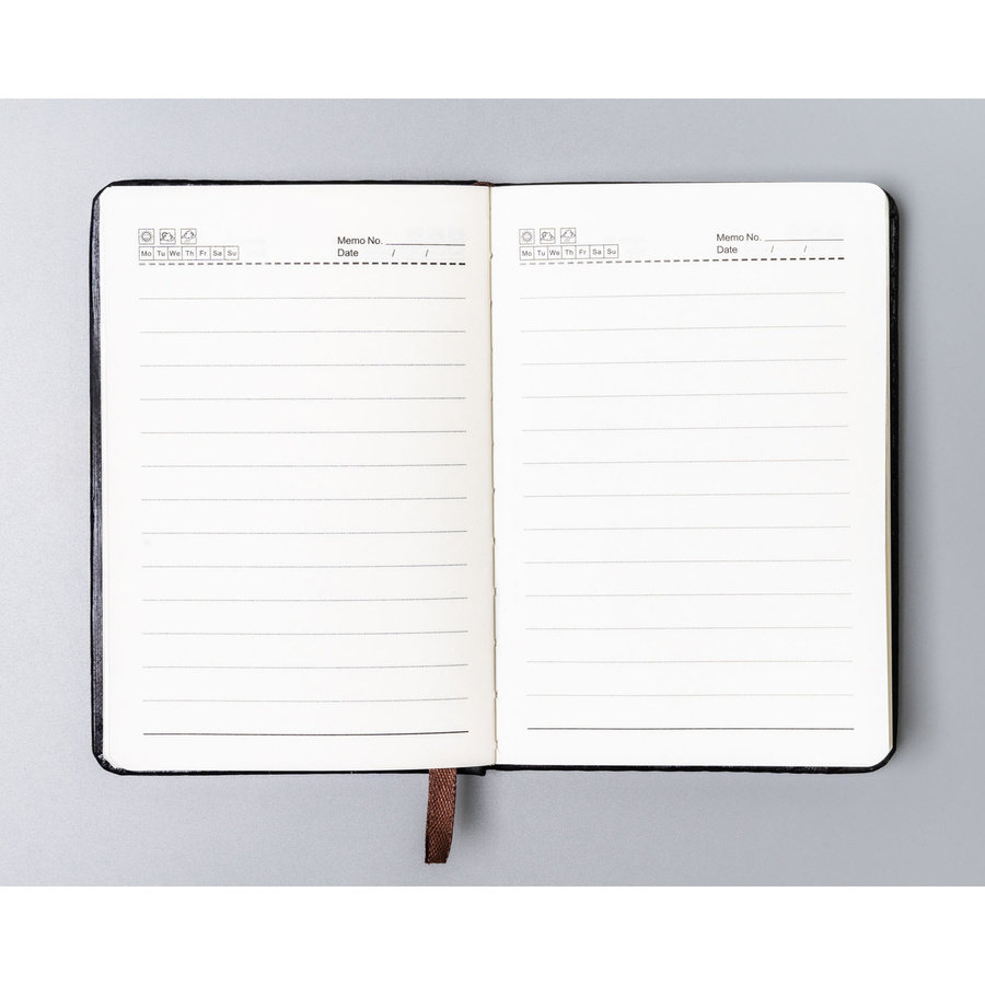 Schwarzes Notizbuch im A6-Format, liniert, mit Gummibandverschluss – Peterson – Bild 6