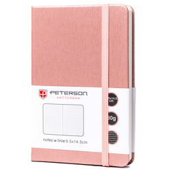 Notizbuch A6 in Rosa, liniert und mit Gummibandverschluss – Peterson