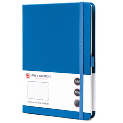 Blaues Notizbuch im B6-Format, liniert, mit Stiftschlaufe – Peterson