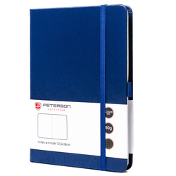 Notizbuch mit festem Einband im B6-Format in Marineblau, bedruckt mit Punkten – Peterson