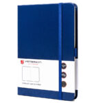 Notizbuch mit festem Einband im B6-Format in Marineblau, bedruckt mit Punkten - Peterson