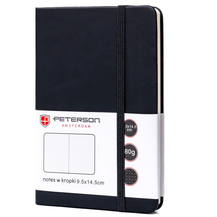 Schwarzes Notizbuch im A6-Format, gepunktet – Peterson