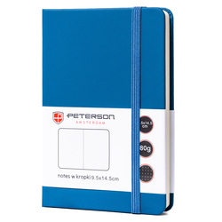 Blauer Notizblock im A6-Format mit gepunkteten Seiten – Peterson