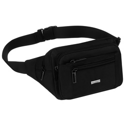 Peterson Herren-Gürteltasche schwarz, mit Reißverschluss, ein Fach