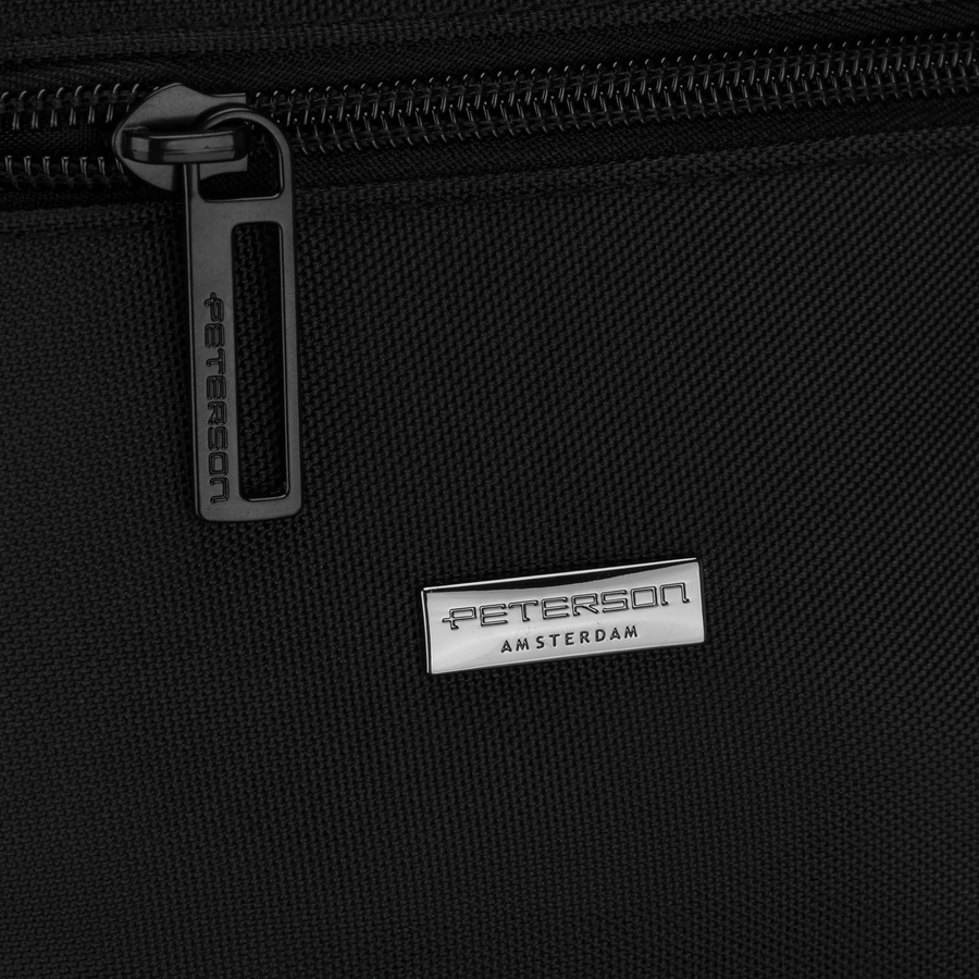 Herren-Gürteltasche in Schwarz mit Außenfach mit Reißverschluss – Peterson – Bild 5