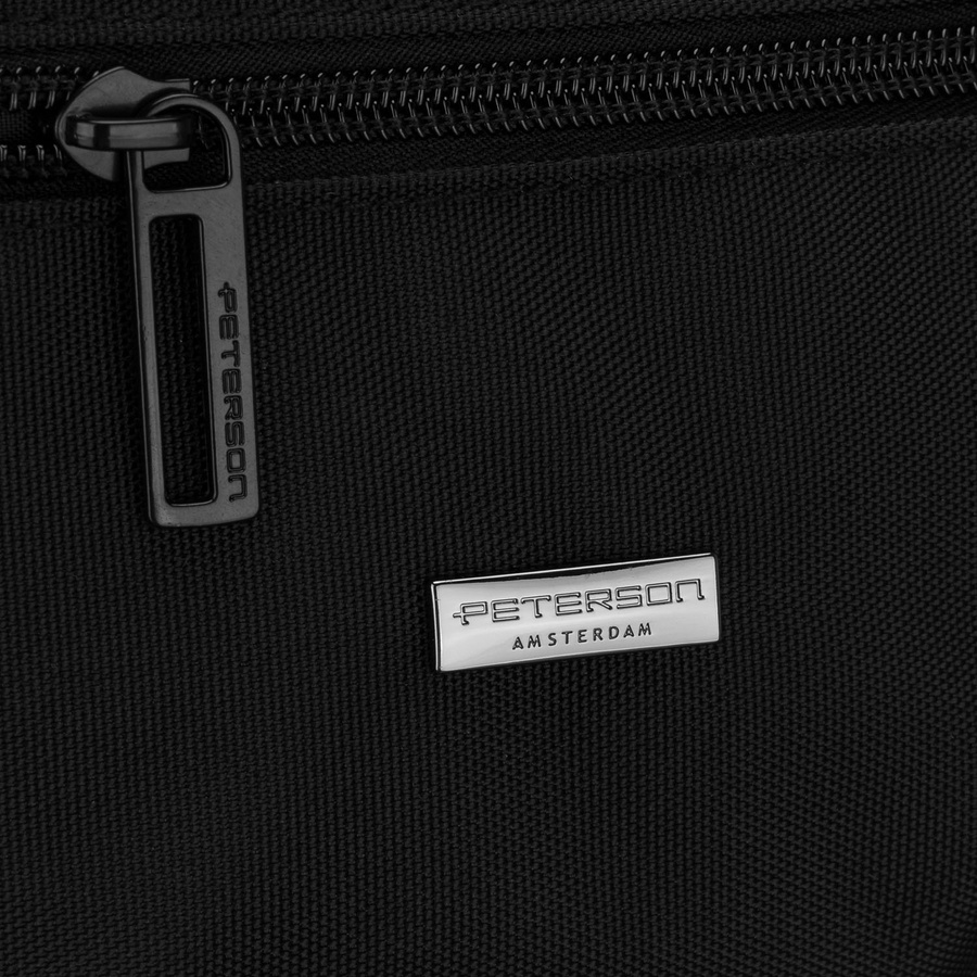 Schwarze Herren-Gürteltasche mit Außentasche mit Reißverschluss – Peterson – Bild 5