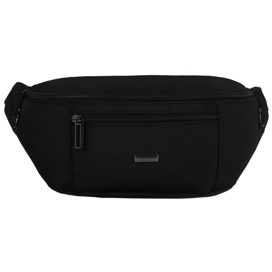 Schwarze Herren-Gürteltasche mit Außentasche mit Reißverschluss – Peterson – Bild 3