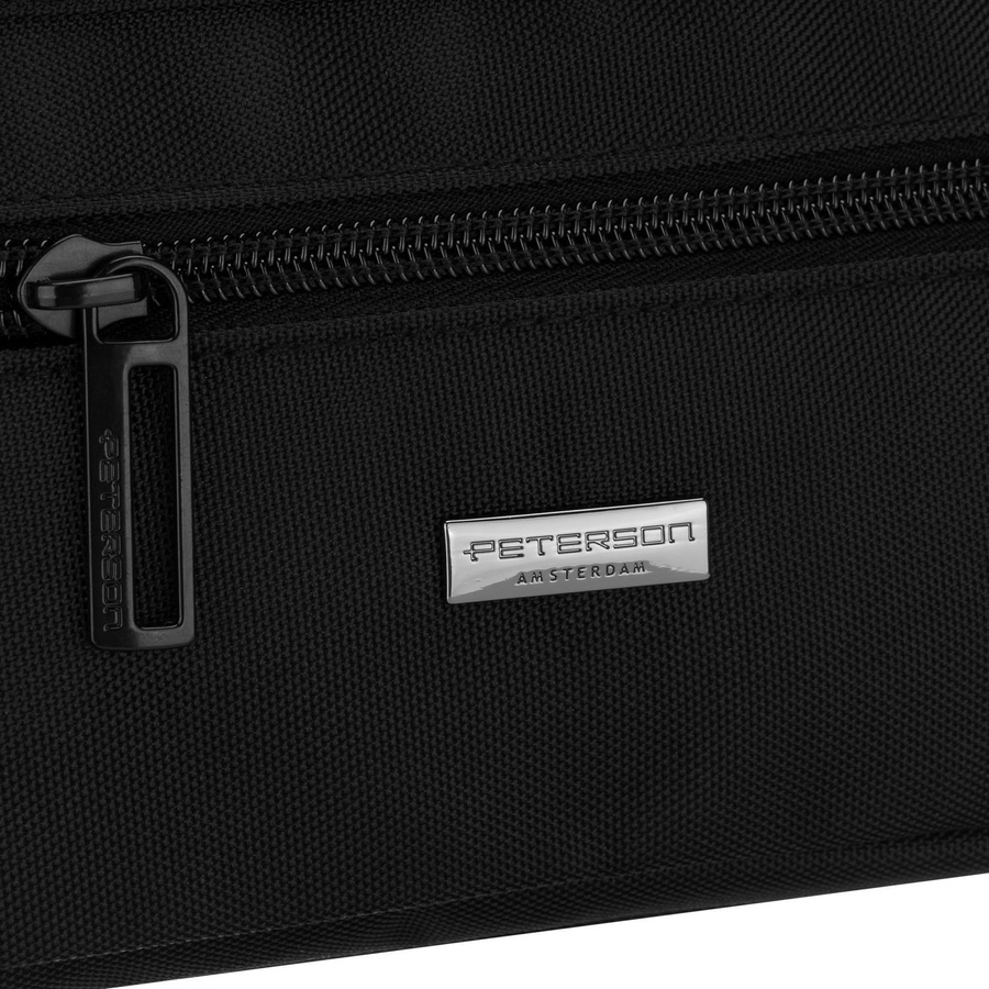 Schwarze Herren-Bauschtasche ein Fach mit drei zusätzlichen Taschen - Peterson – Bild 5