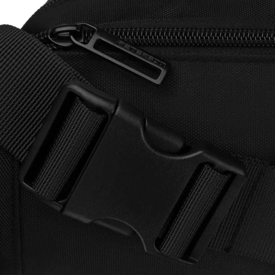 Schwarze Herren-Bauschtasche ein Fach mit drei zusätzlichen Taschen - Peterson – Bild 6