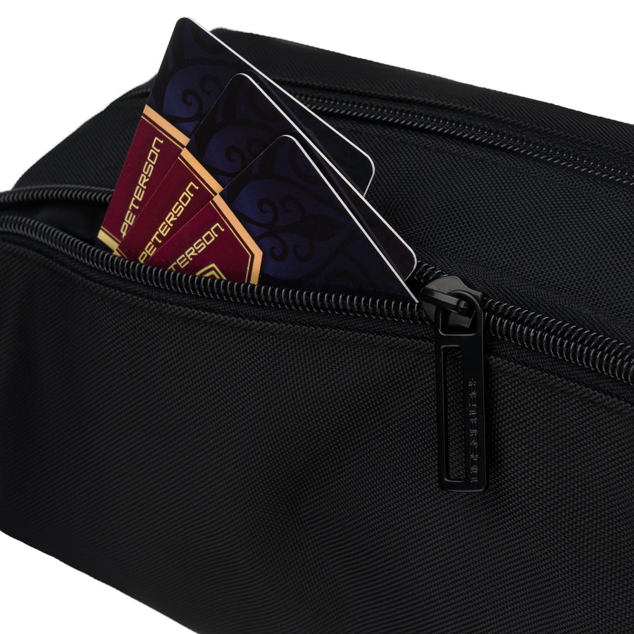 Schwarze Herren-Bauschtasche ein Fach mit drei zusätzlichen Taschen - Peterson – Bild 7
