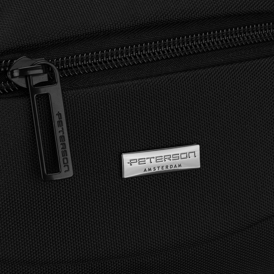 Schwarze Herren-Bauchtasche, ein Hauptfach mit vier zusätzlichen Taschen, aus Cordura - Peterson – Bild 5