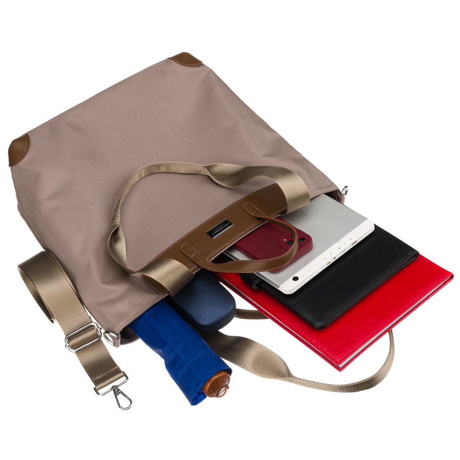 Beige Damen-Shopper mit Henkeln und abnehmbarem Gürtel - Peterson – Bild 9