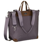 Große Damen-Shopper-Tasche in Grau, ein Hauptfach, mit Henkeln und abnehmbarem Gürtel - Peterson