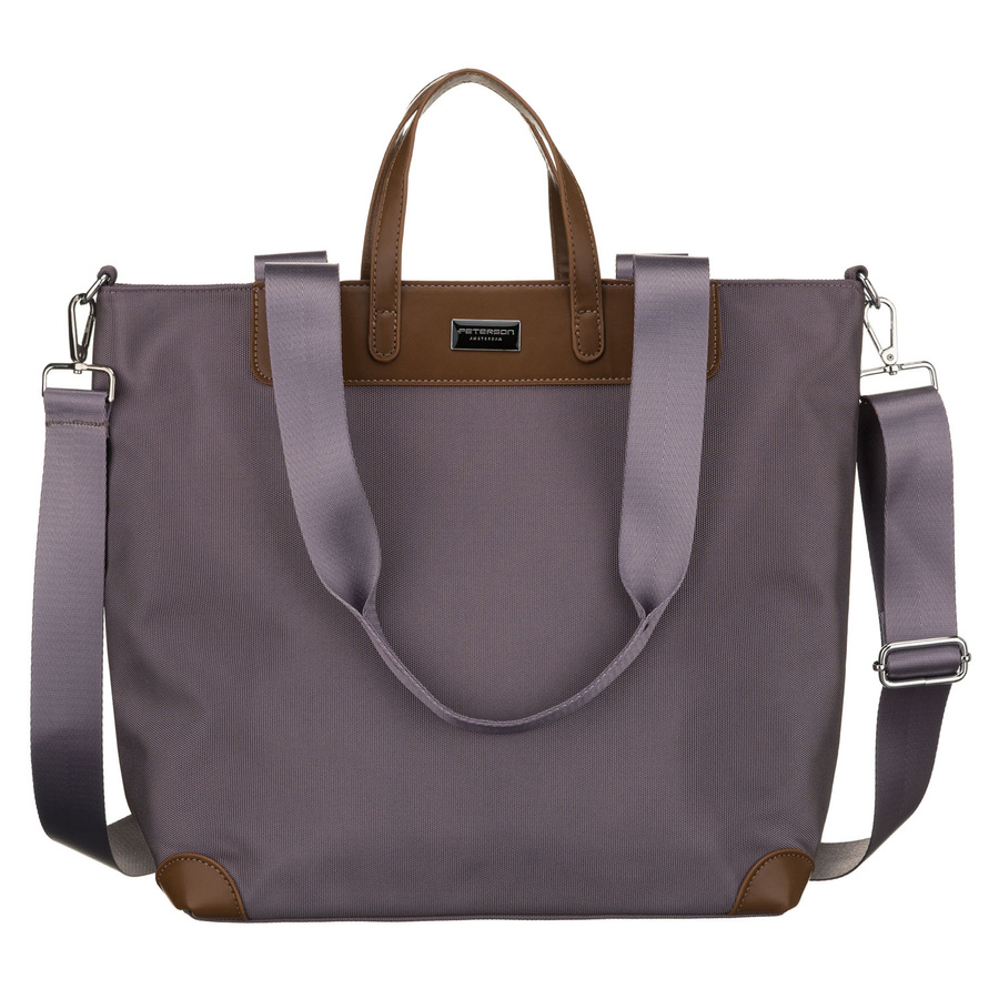 Große Damen-Shopper-Tasche in Grau, ein Hauptfach, mit Henkeln und abnehmbarem Gürtel - Peterson – Bild 2