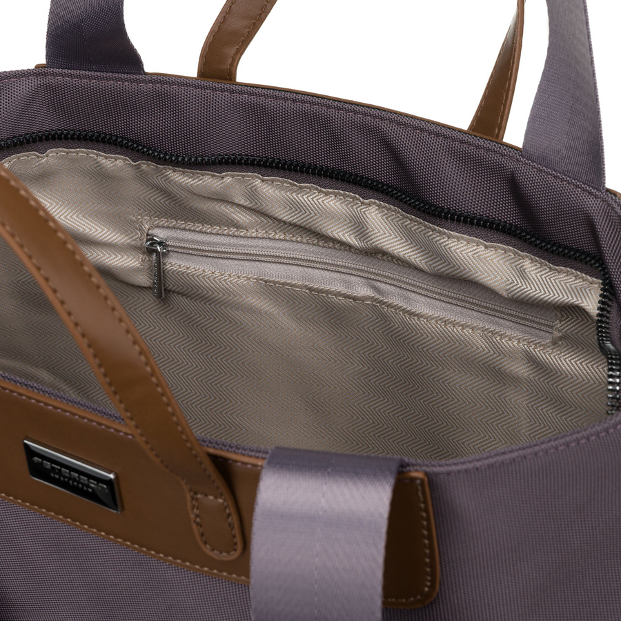 Große Damen-Shopper-Tasche in Grau, ein Hauptfach, mit Henkeln und abnehmbarem Gürtel - Peterson – Bild 5