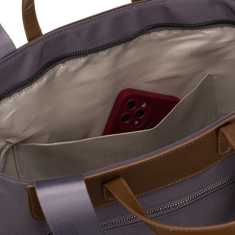Große Damen-Shopper-Tasche in Grau, ein Hauptfach, mit Henkeln und abnehmbarem Gürtel - Peterson – Bild 6