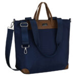 Große, marineblaue Damen-Shopper-Tasche, einteilig, mit Griffen und abnehmbarem Gürtel - Peterson