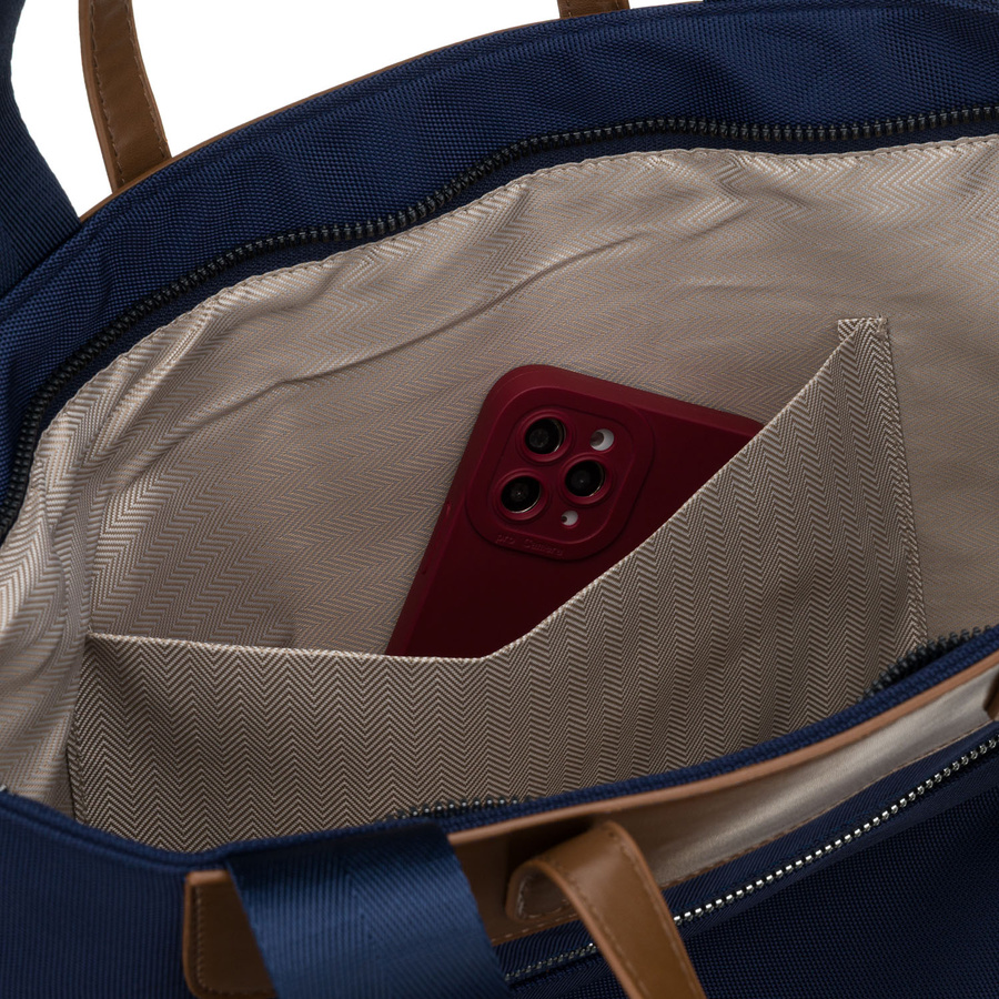 Große, marineblaue Damen-Shopper-Tasche, einteilig, mit Griffen und abnehmbarem Gürtel - Peterson – Bild 7