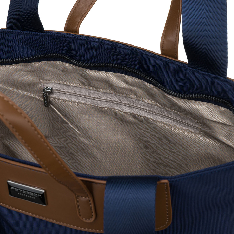 Große, marineblaue Damen-Shopper-Tasche, einteilig, mit Griffen und abnehmbarem Gürtel - Peterson – Bild 6
