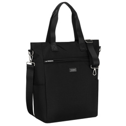 Schwarze, geräumige Damen-Shopper-Tasche mit Henkeln und abnehmbarem Gürtel – Peterson