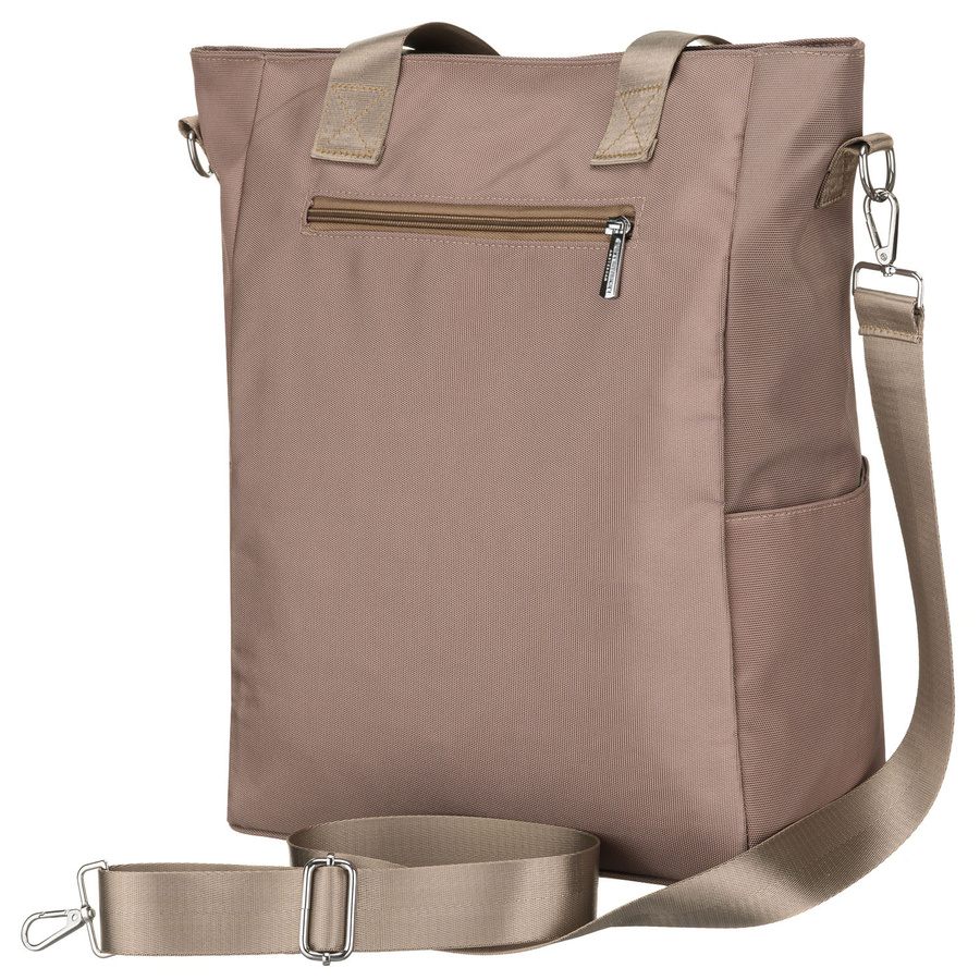 Beige Damen-Shopper mit Henkeln und abnehmbarem Gürtel, mit Reißverschluss – Peterson – Bild 3