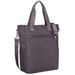 Graue Damen-Shopper-Tasche mit Henkeln und abnehmbarem Gürtel, mit Reißverschluss verschließbar - Peterson