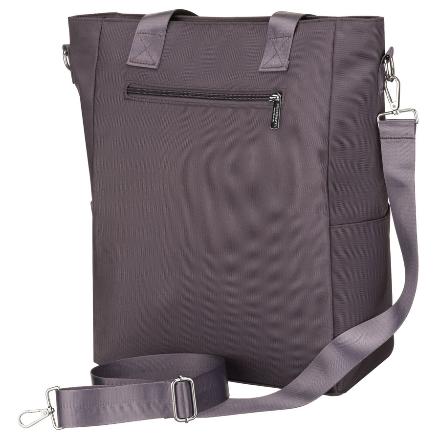 Graue Damen-Shopper-Tasche mit Henkeln und abnehmbarem Gürtel, mit Reißverschluss verschließbar - Peterson – Bild 3