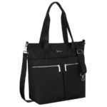 Damen-Handtasche, schwarz, ein Fach, mit Reißverschluss – Peterson