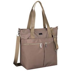 Damen-Shopper, einteilig, beige, mit Reißverschluss – Peterson