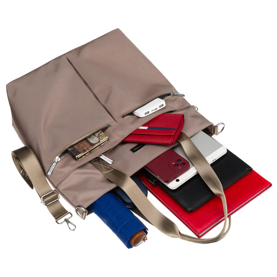 Damen-Shopper, einteilig, beige, mit Reißverschluss – Peterson – Bild 9