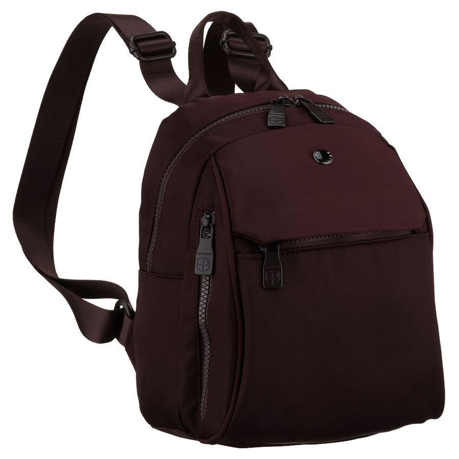 Bordeauxfarbener, urbaner Damen-Rucksack aus Polyester – Peterson