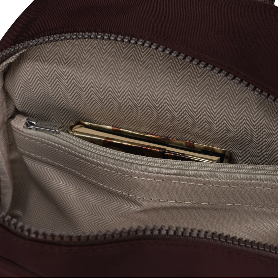 Bordeauxfarbener, urbaner Damen-Rucksack aus Polyester – Peterson – Bild 5