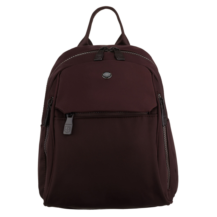 Bordeauxfarbener, urbaner Damen-Rucksack aus Polyester – Peterson – Bild 2