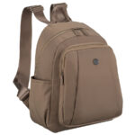 Beiger Damen-Rucksack aus Polyester, an verstellbaren Trägern hängend - Peterson