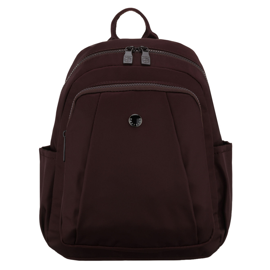 Bordeauxfarbener Damen-Rucksack aus Polyester, an verstellbaren Trägern hängend – Peterson – Bild 2