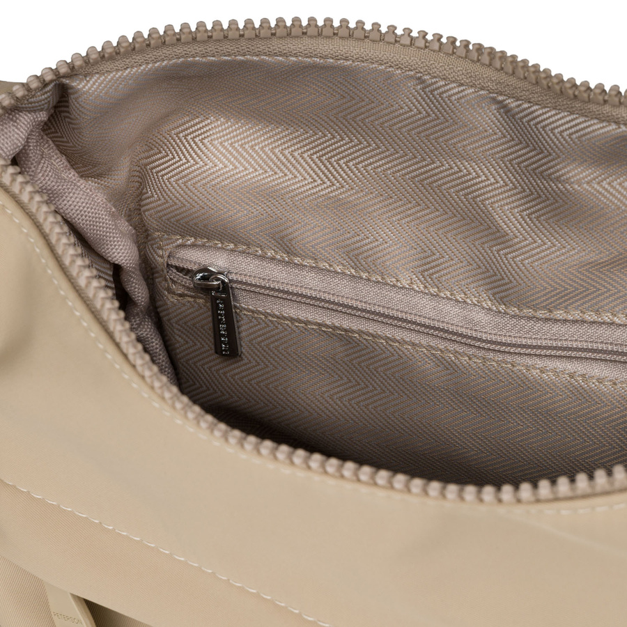 Damen-Umhängetasche aus Polyester in Ecru mit Reißverschluss – Peterson – Bild 5