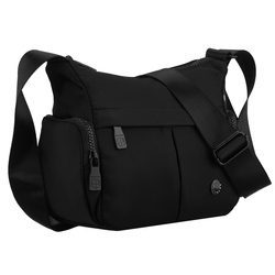 Städtische, schwarze Damen-Umhängetasche aus Polyester mit Reißverschluss – Peterson