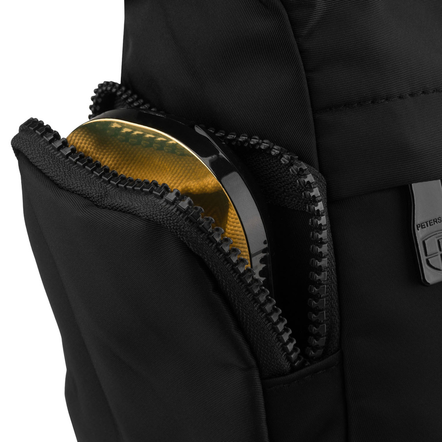 Städtische, schwarze Damen-Umhängetasche aus Polyester mit Reißverschluss - Peterson – Bild 7
