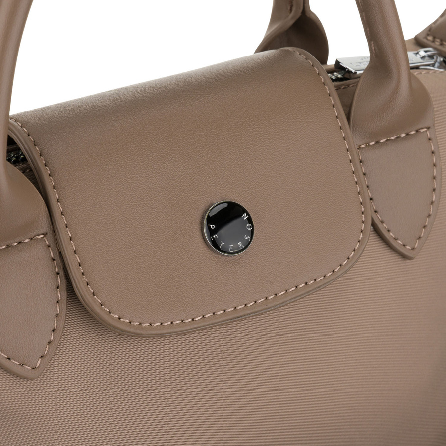 Damen-Umhängetasche aus Polyester in Beige, ein Fach und mit Magnetverschluss – Peterson – Bild 4