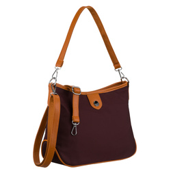 Städtische Damen-Handtasche aus Polyester und Öko-Leder in Bordeaux, ein Fach – Peterson