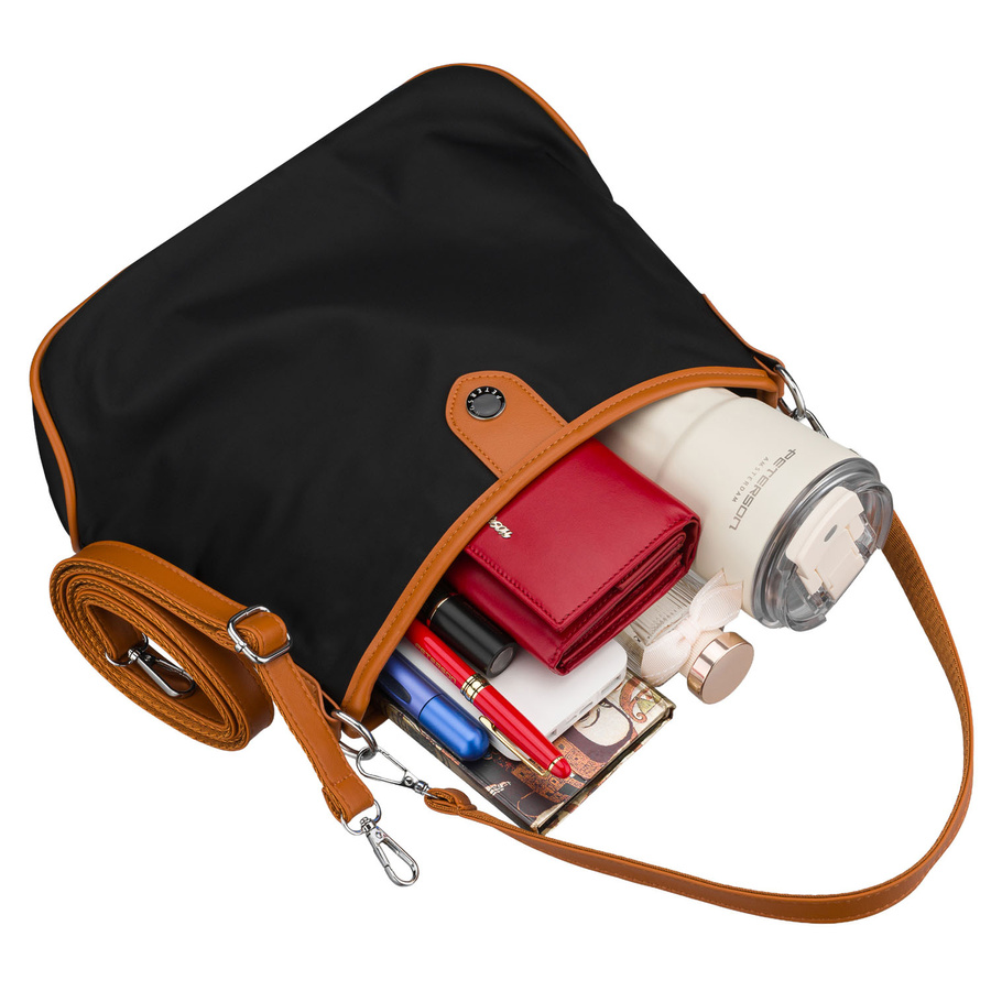 Peterson Damen-Handtasche, schwarz, aus Polyester und Öko-Leder, einteilig – Bild 9