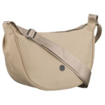 Damen-Umhängetasche aus Polyester in Beige, ein Hauptfach mit einer Außentasche - Peterson