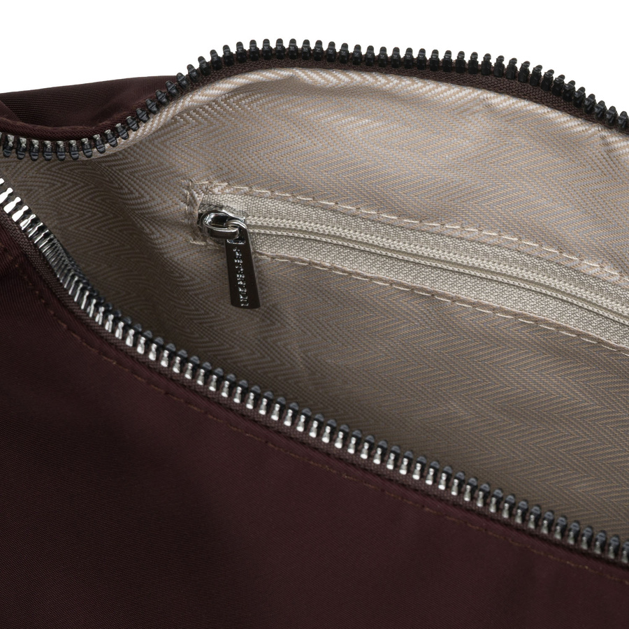 Damen-Umhängetasche aus Polyester in Bordeaux, ein Hauptfach mit Außenfach – Peterson – Bild 6