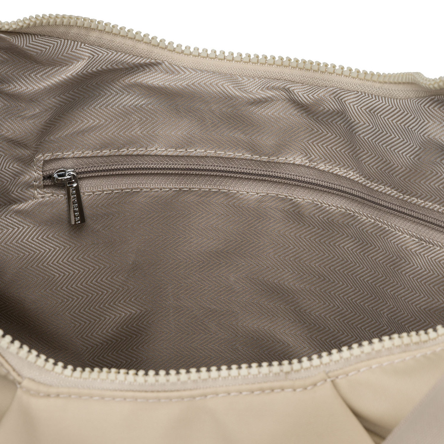 Beige Damen-Handtasche aus Polyester, passend für A4-Format und mit Reißverschluss – Peterson – Bild 5